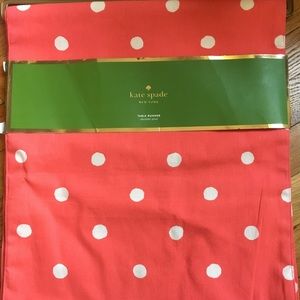 Kate Spade Coral And White Table Runner